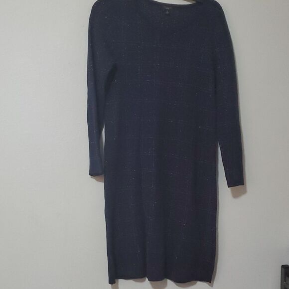 Ann Taylor NAVY Long Sleeve Crew Neck Dress MP - Picture 1 of 7